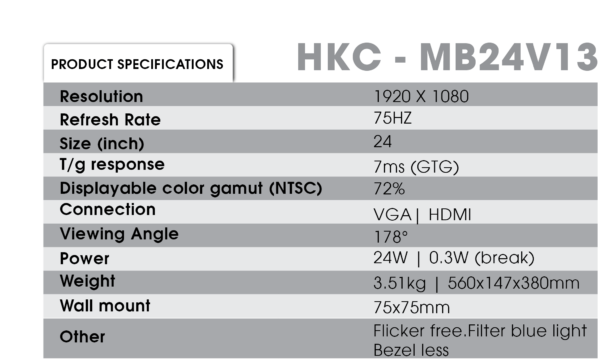 HKC-MB24V13 23.8" - Image 2